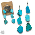 Triple Turquoise Nugget Earrings