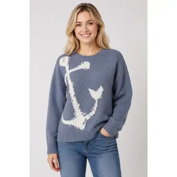 Whale Tail Anchor Sweater