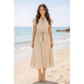 Belted Midi Dress (Taupe)