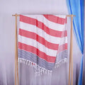 Red/Blue Striped Turkish Beach Towel