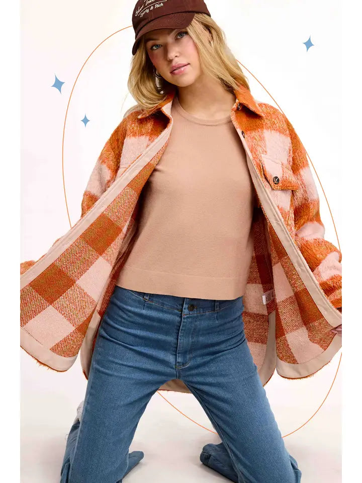 Brushed Mohair Button Down Jacket