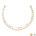Dbl Chain Pink Crystal Trucker Hat Chain SILVER