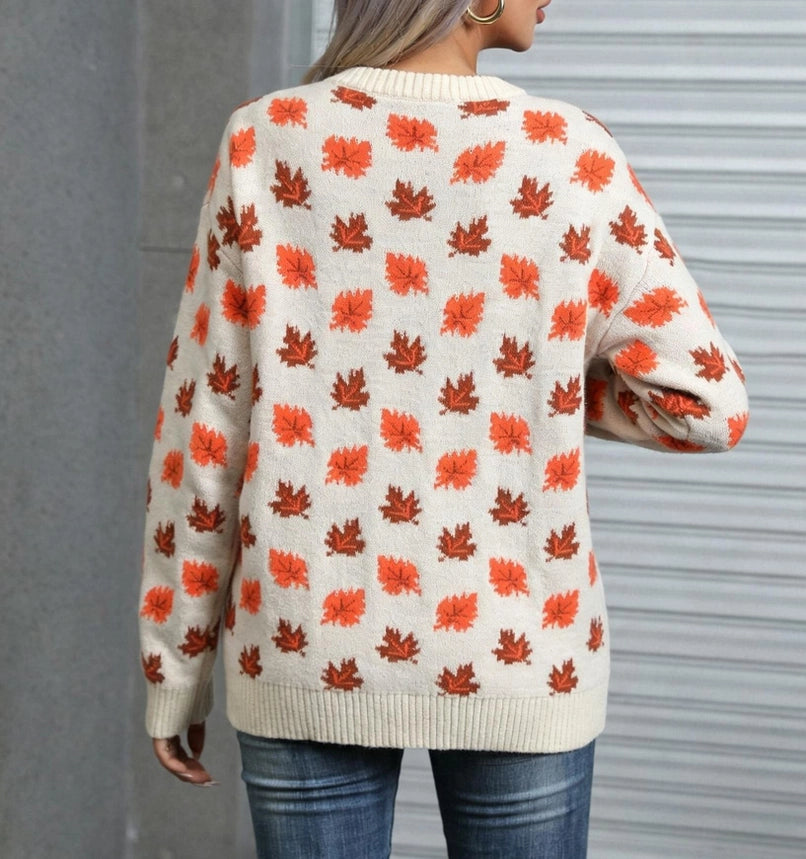 Fall Leaves Crew Neck Sweater