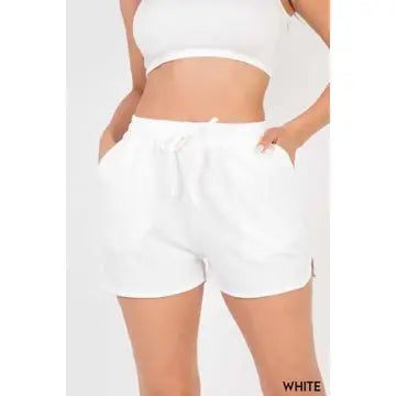 White Athletic Terry Shorts