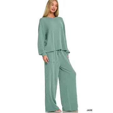 Jade Raised Rib Lounge Set