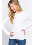 White Long Sleeve Thermal Top