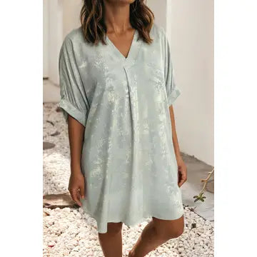 Metallic Seafoam Day Dress