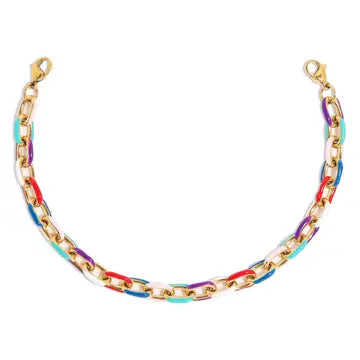 Multicolored Silver Link Trucker Hat Chain