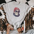 New England Skull Graphic Tee in heather gray