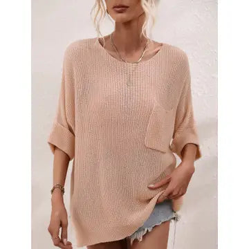 Soft Coral Mid Sleeve Daily Blouse