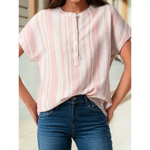 Pretty in Pink Breathable Gauze Blouse