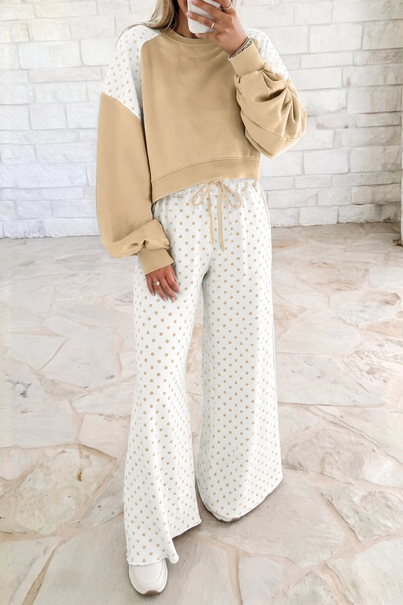 Polkadot Color Block Lounge Set
