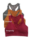 Burgundy Lace Trimmed Racerback Bralette - color options