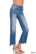 Raw Edge Cropped Jeans