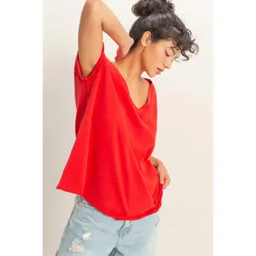 Red Boyfriend Tee