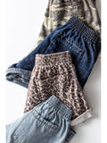 Rolled Cuff Shorts (Dark Denim)