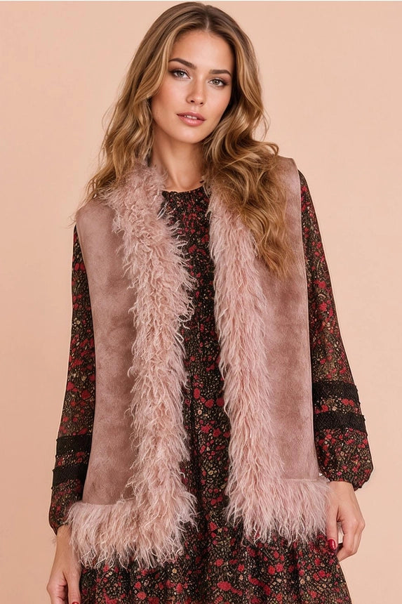 Sherpa Suede Boho Faux Fur Vest
