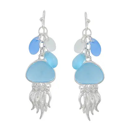 Sea Glass Jellyfish Earrings