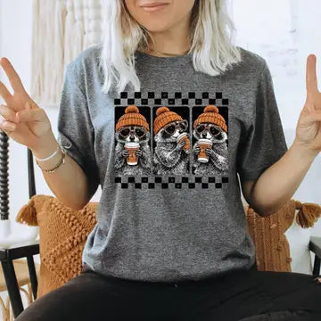 Pumpkin Spice Racoon Graphic Tee