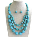 Turquoise Chunky Layer Necklace Set