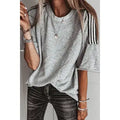 Striped Patchwork Shoulder Top