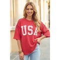 USA Ribbed Red Top