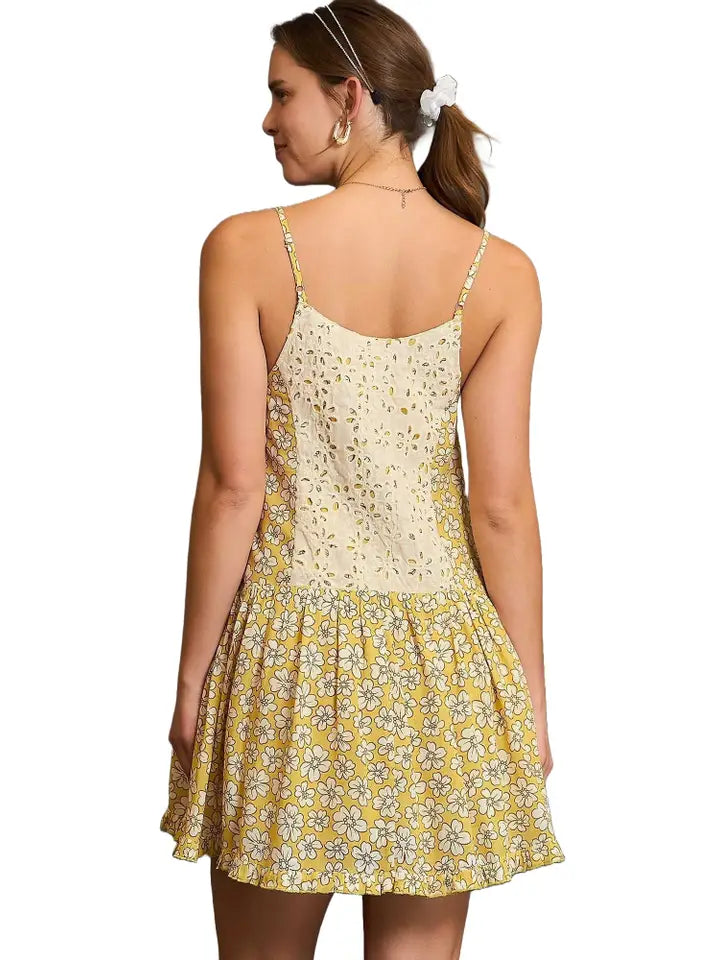 Lace Trimmed Floral Summer Dress