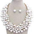 Ball Bead Chunky Necklace Set
