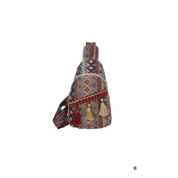 Boho Crossbody Tassel Bag