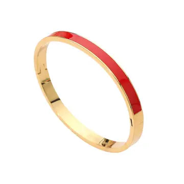 Thin Red Hinged Bracelet