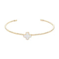 Skinny (Coral Pink) Enamel Clover Cuff