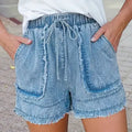 Comfy Frayed Trim Shorts