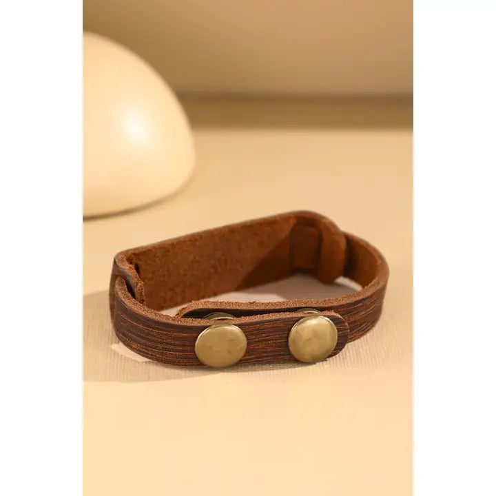 Rustic Brown Leather Bracelet