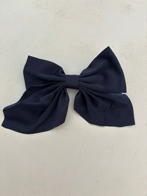 Navy Bow Hair Clip