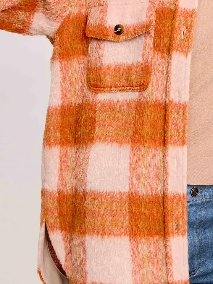 Brushed Mohair Button Down Jacket
