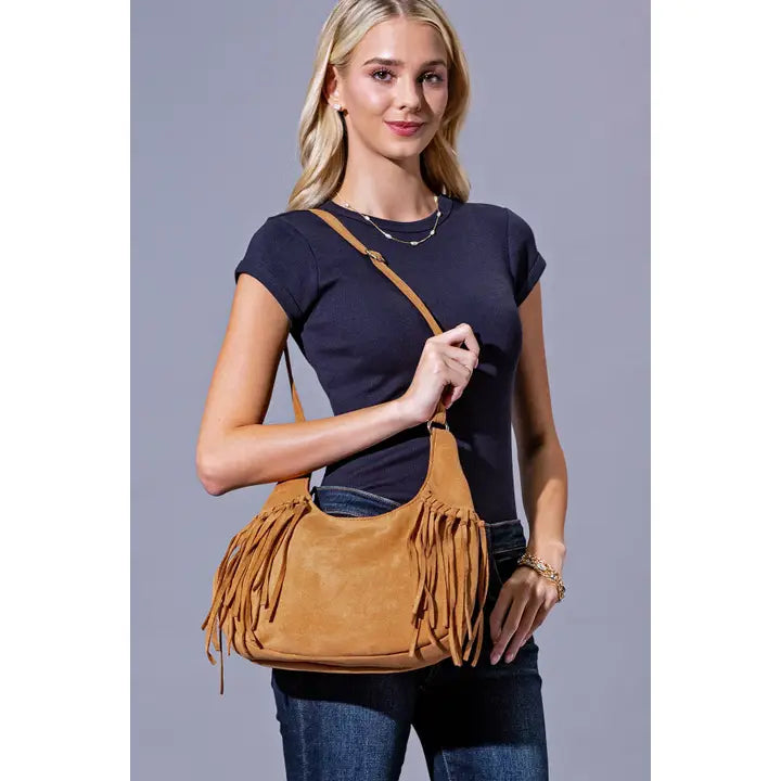 Slouchy Fringe Shoulder Bag