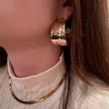 Wide Hammered Hoops