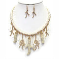 Coral Charm Drop Necklace