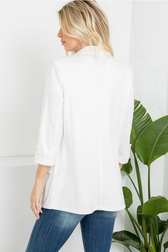Ivory Open Front Comfort Max Blazer