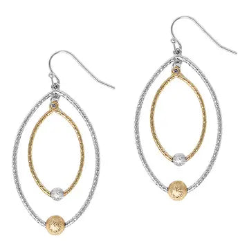 Two-Tone Double Wire Hoop Earrings