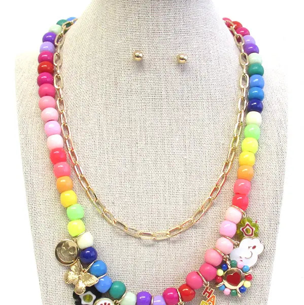 2 Layer Fun Beaded Necklace