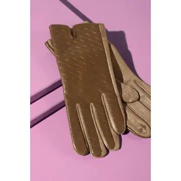 Brown Soft Quilted Gloves