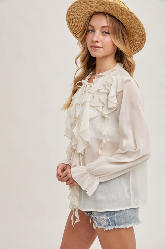 Ruffled Chiffon Blouse