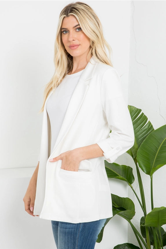 Ivory Open Front Comfort Max Blazer
