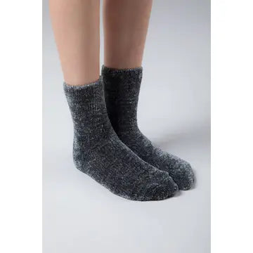 Cozy Charcoal Chenille Socks