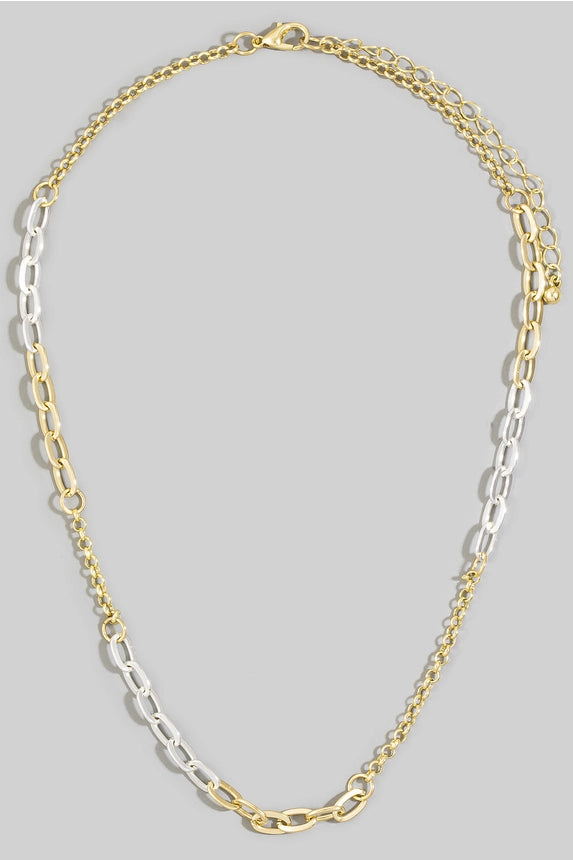 Mixed Metal Chain Link Necklace
