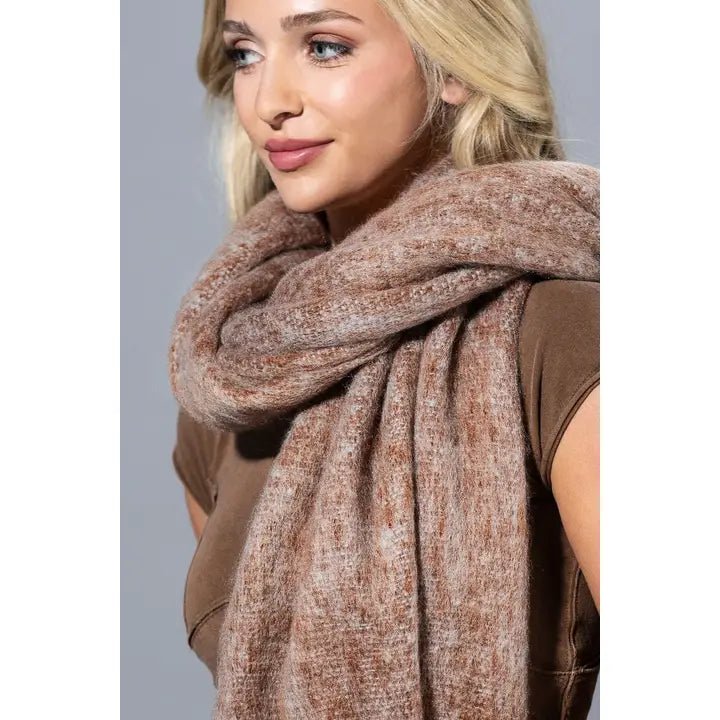 Brushed Rust Fringe Scarf