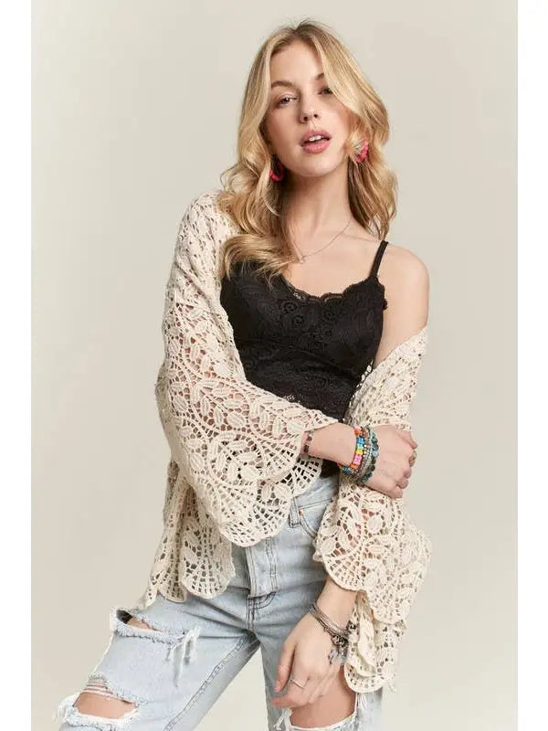 Leafy Crochet Cardigan