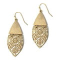 Metal Filigree Earrings in gold tone