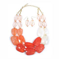 Double Layer Coral Acrylic Necklace Set